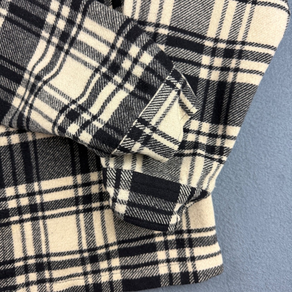 Vintage USA 70s Pendleton Shacket Men's L Black White Virgin Wool CPO Flannel - Picture 6 of 8